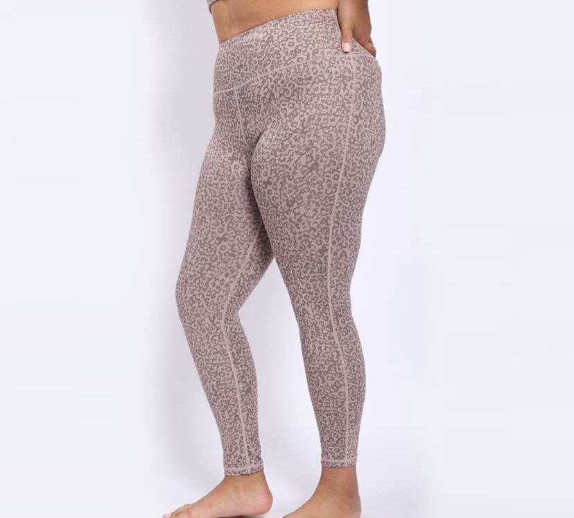 Curvy Gold Leopard Foil High Waist Leggings