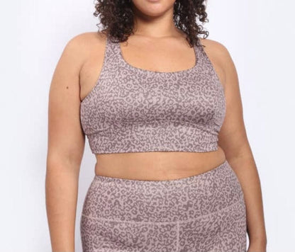 Curvy Gold Foil Leopard Sports Bra